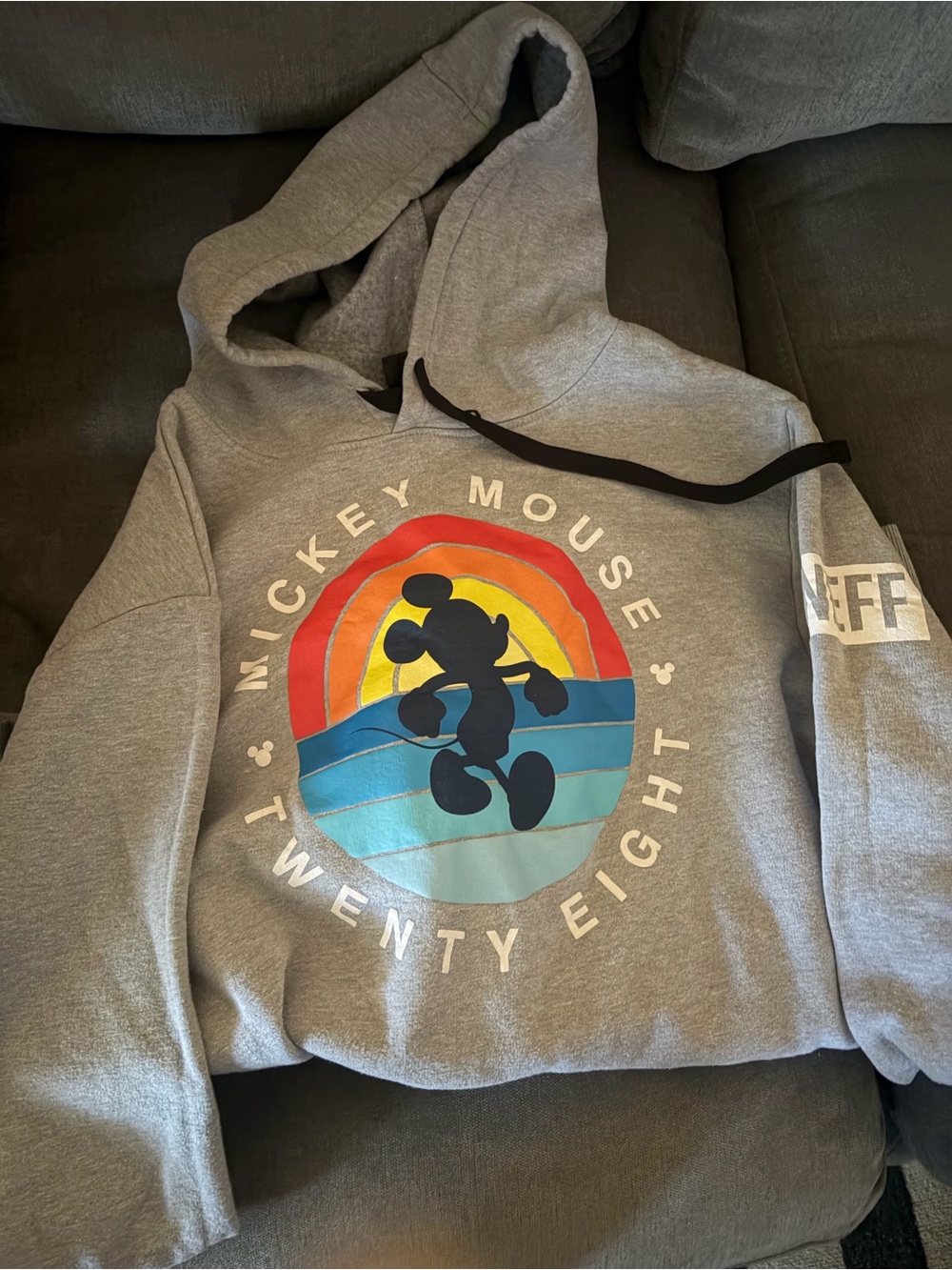 Neff Grey Mickey Mouse Crewneck Sweatshirt